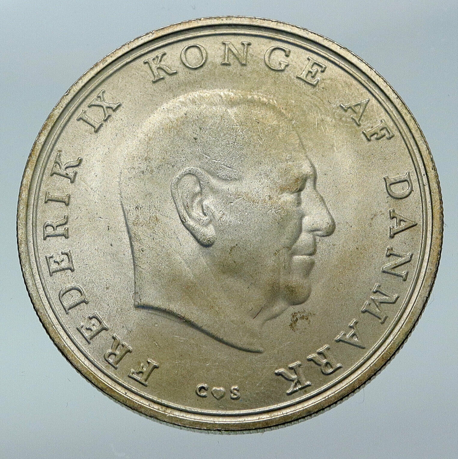 1968 DENMARK King Frederick IX Silver Princess ANNE MARIE WEDDING Coin i85517