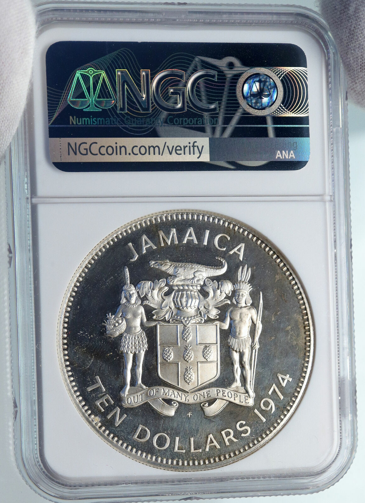 1974 JAMAICA Sir Henry Morgan Royal Lieutenant PROOF SILVER $10 Coin NGC i85350