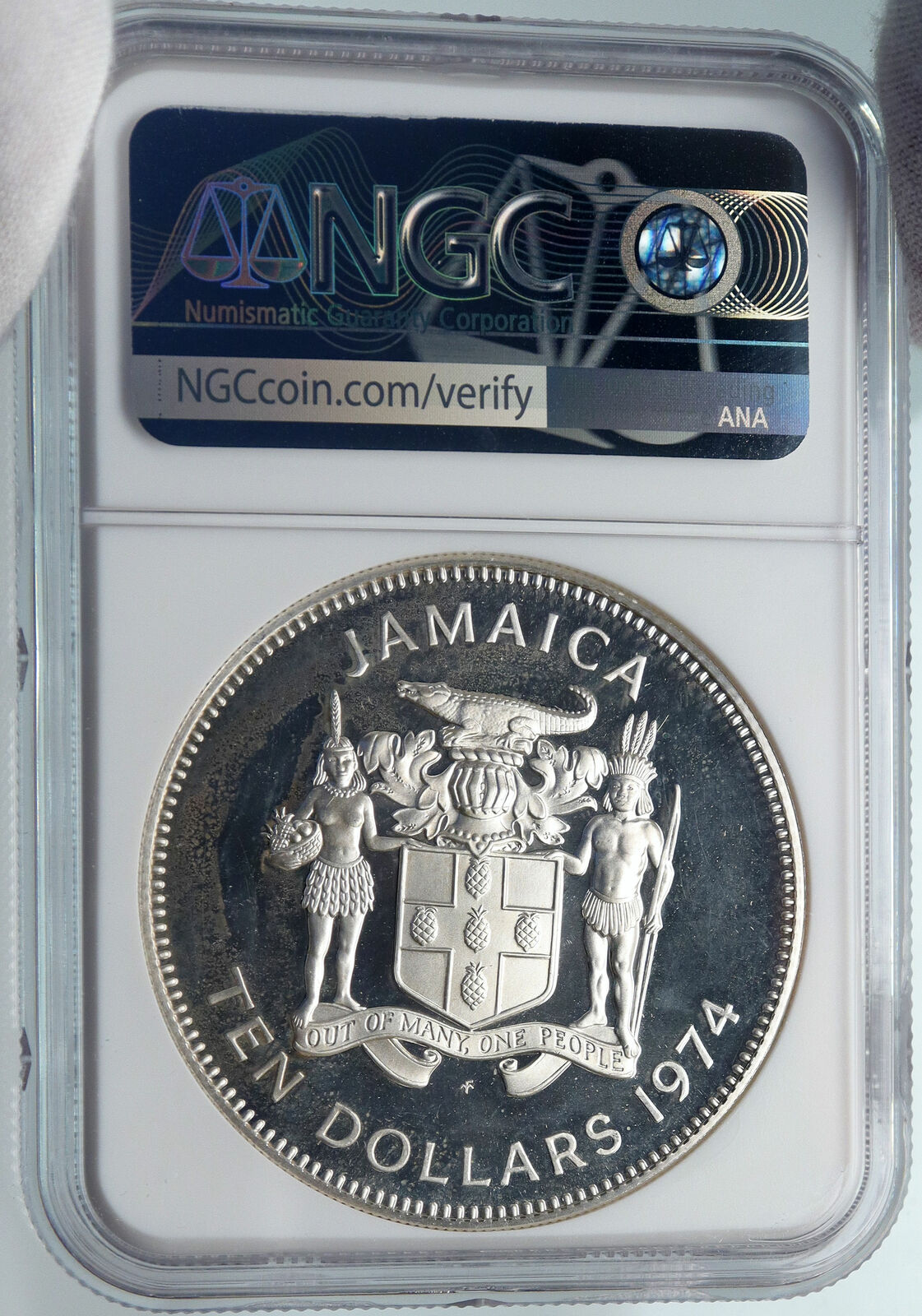 1974 JAMAICA Sir Henry Morgan Royal Lieutenant PROOF SILVER $10 Coin NGC i85347