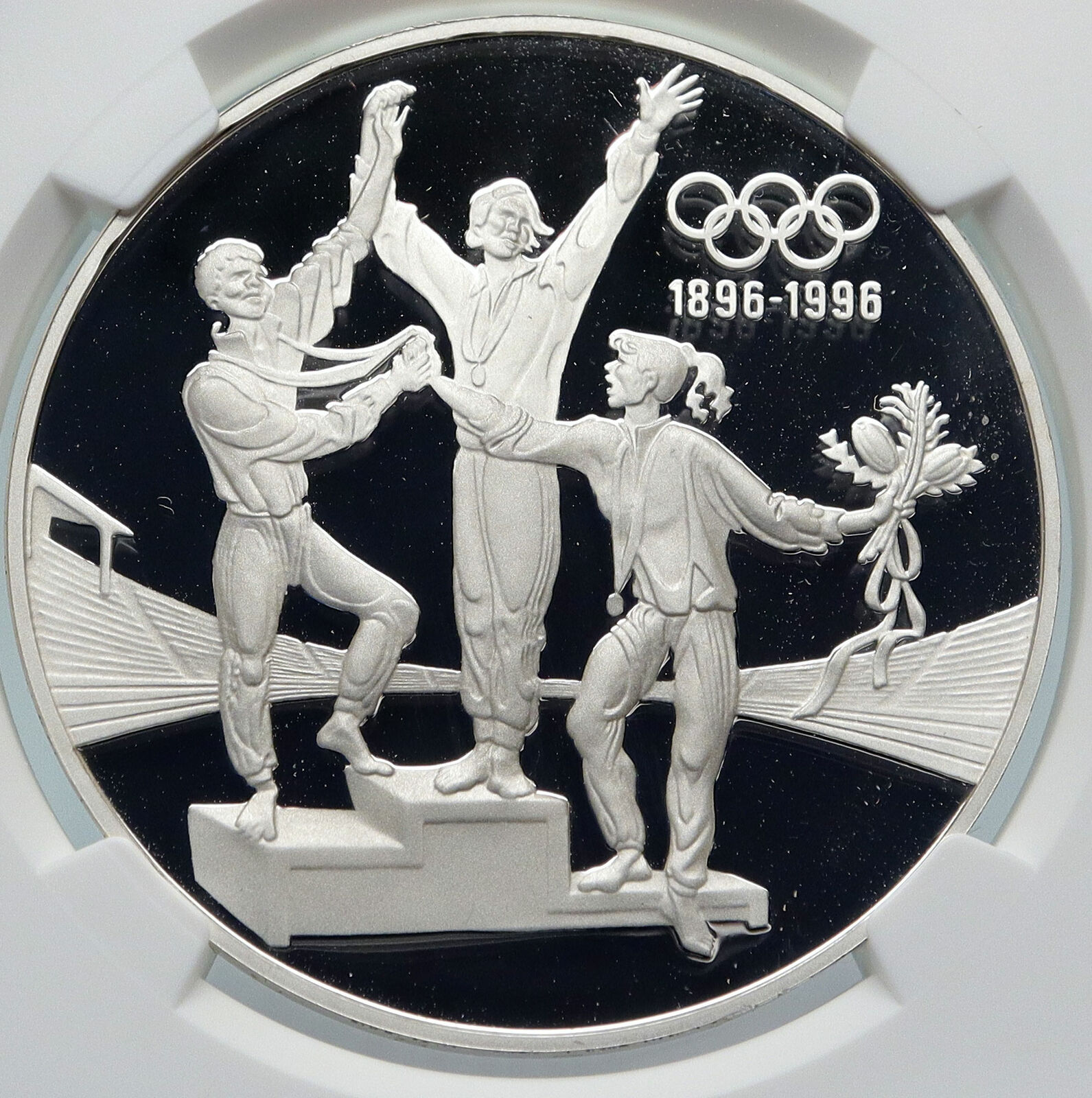 1993 AUSTRALIA UK Elizabeth II Olympics TRACK Proof Silver $20 Coin NGC i85349