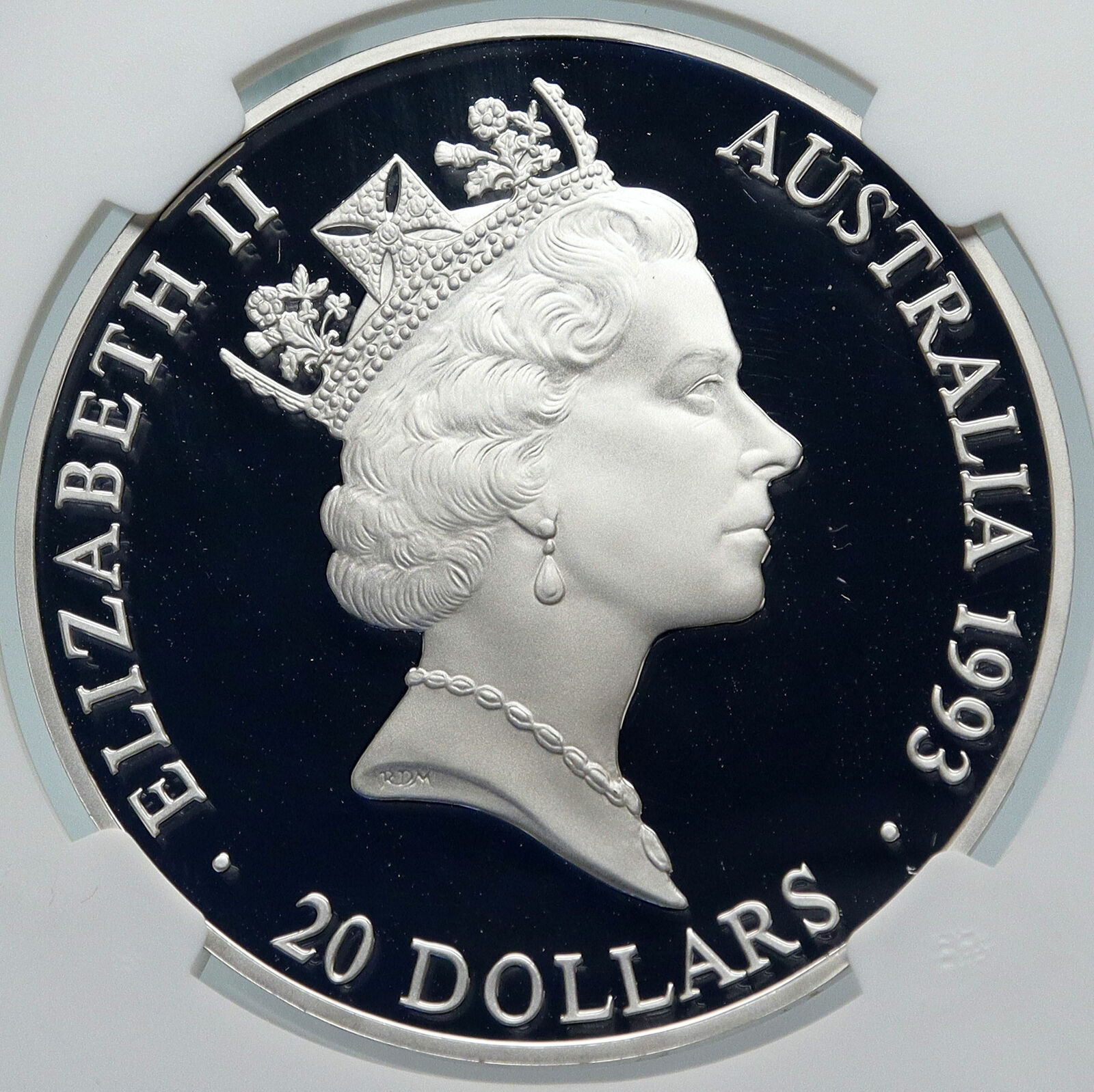 1993 AUSTRALIA UK Elizabeth II Olympics TRACK Proof Silver $20 Coin NGC i85349