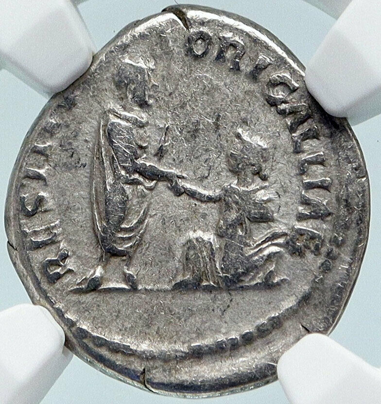 HADRIAN Raises GALLIA Travel Series 134AD Ancient Silver Roman Coin NGC i85495