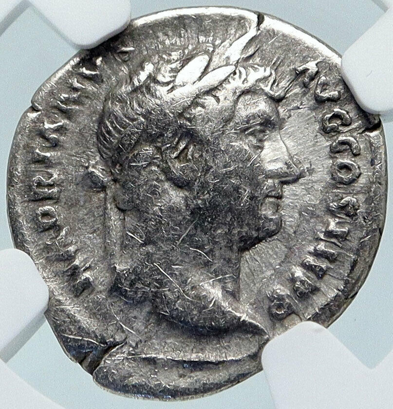 HADRIAN Raises GALLIA Travel Series 134AD Ancient Silver Roman Coin NGC i85495