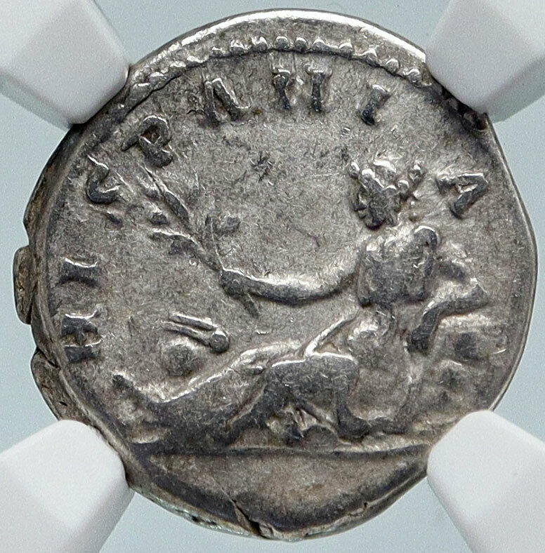 HADRIAN Travels to SPAIN Authentic Ancient 134AD Silver Roman Coin NGC i85496