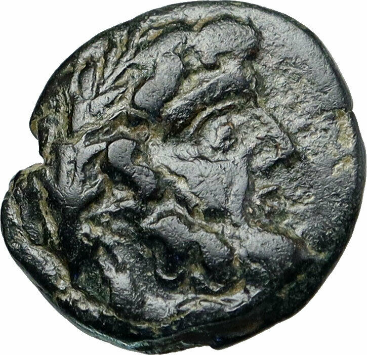 ISINDA in PISIDIA Authentic Ancient 14BC Genuine Roman Coin ZEUS HORSEMAN i85647