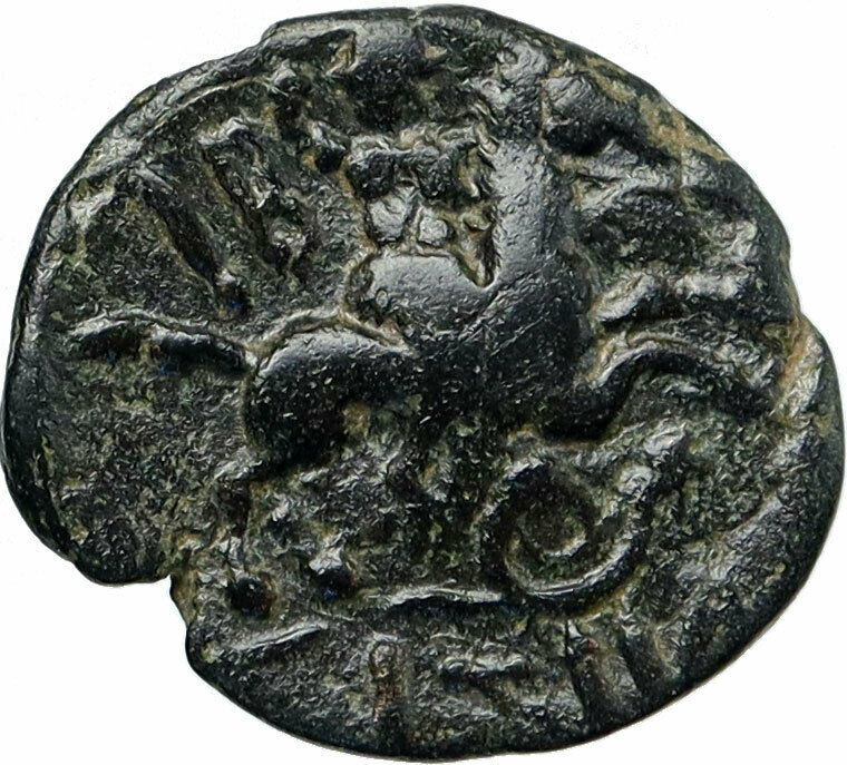 ISINDA in PISIDIA Authentic Ancient 14BC Genuine Roman Coin ZEUS HORSEMAN i85647