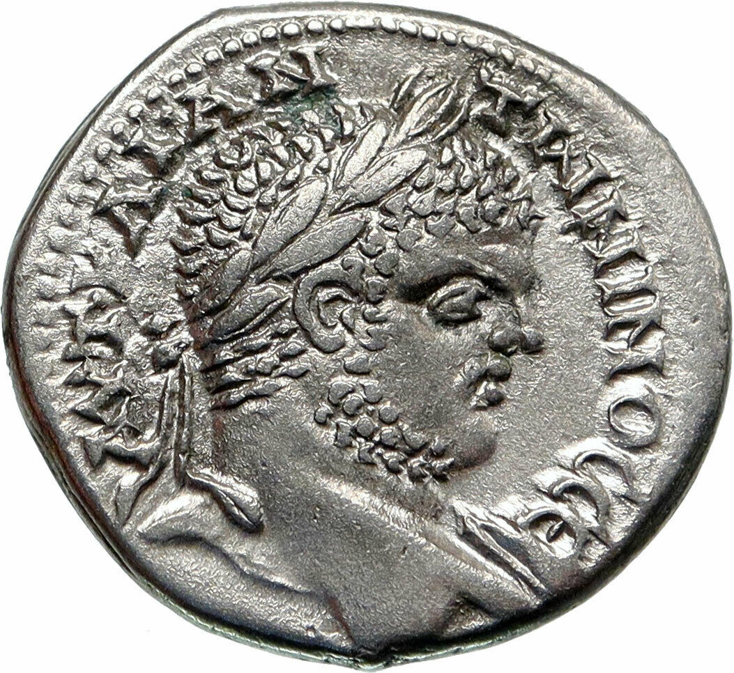 CARACALLA Ancient Berytos Phoenicia Silver Tetradrachm Roman Coin EAGLE i85432