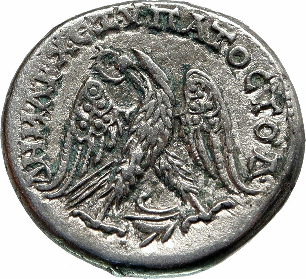 CARACALLA Ancient Berytos Phoenicia Silver Tetradrachm Roman Coin EAGLE i85432