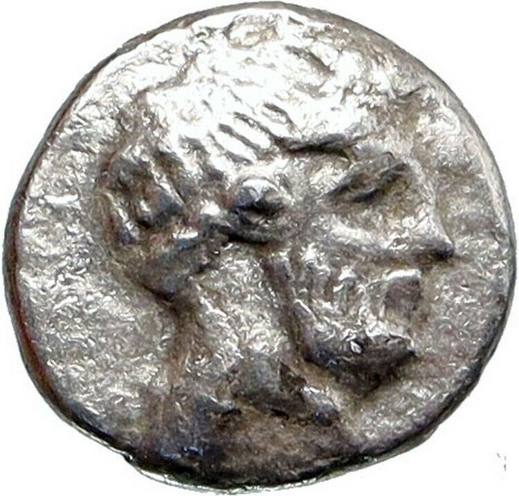 ASSOS in TROAS Authentic Ancient 350BC VERY RARE Silver Greek Con ZEUS i85433