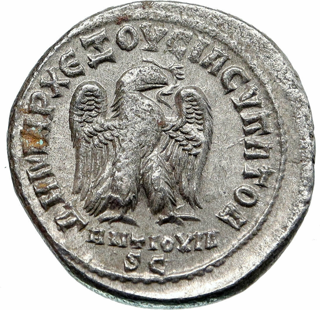 PHILIP II as Augustus 249AD Antioch Tetradrachm Ancient Roman Coin EAGLE i85500