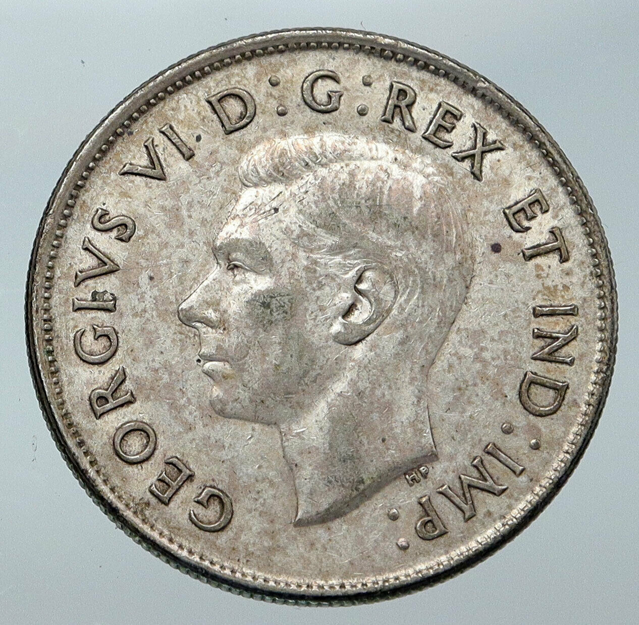 1943 CANADA UK King GEORGE VI Lions Crown Large Old SILVER 50 Cents Coin i85601