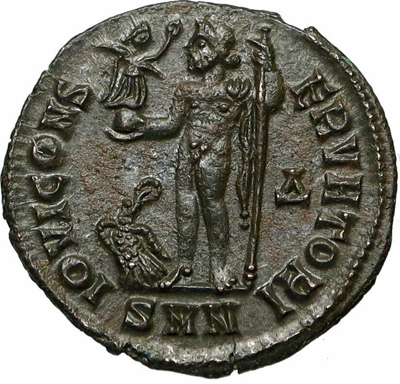 LICINIUS I Authentic Ancient 313AD Nicomedia Roman Coin JUPITER EAGLE i84514