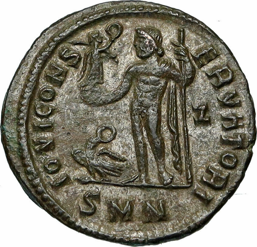 LICINIUS I Authentic Ancient 313AD Nicomedia Roman Coin JUPITER EAGLE i84512