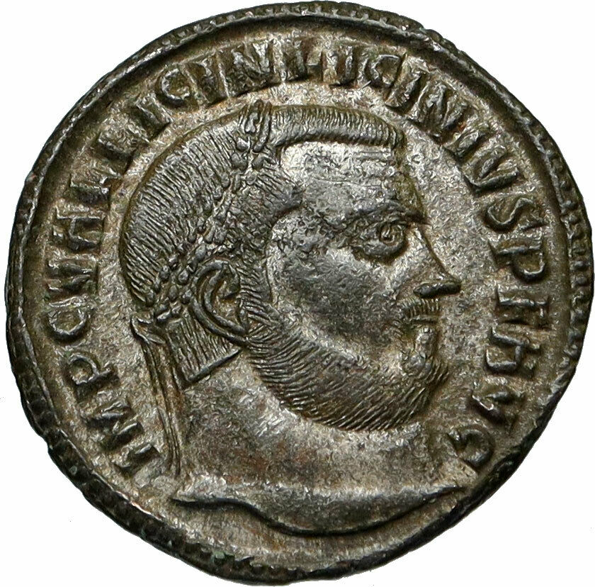 LICINIUS I Authentic Ancient 313AD Nicomedia Roman Coin JUPITER EAGLE i84512