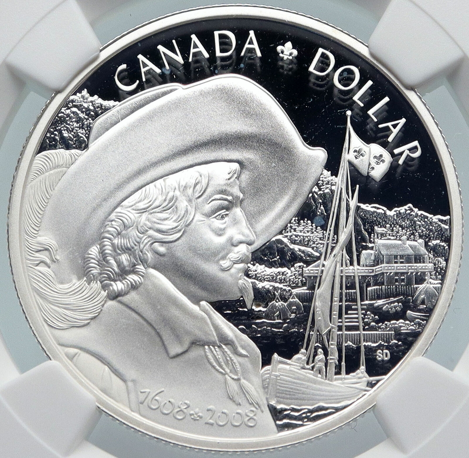 2008 CANADA Quebec City 400 Year SAMUEL CHAMPLAIN Proof SILVER $ Coin NGC i85463