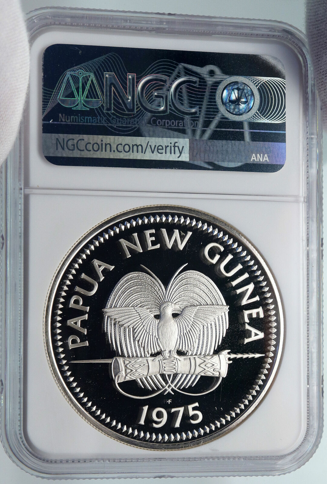 1978 PAPUA NEW GUINEA Large Exotic Bird Proof Silver 10 Kina Coin NGC i85469