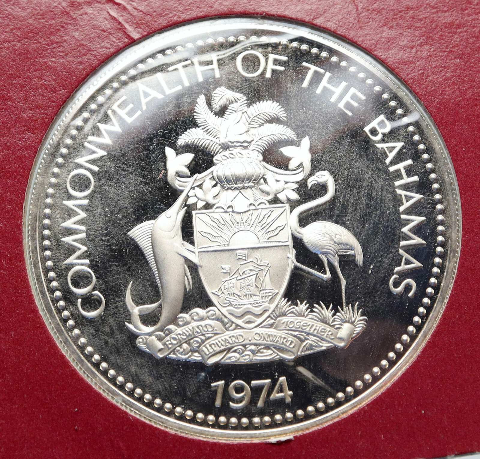 1974 BAHAMAS Large Independence Milo Butler VINTAGE Proof Silver $10 Coin i85626