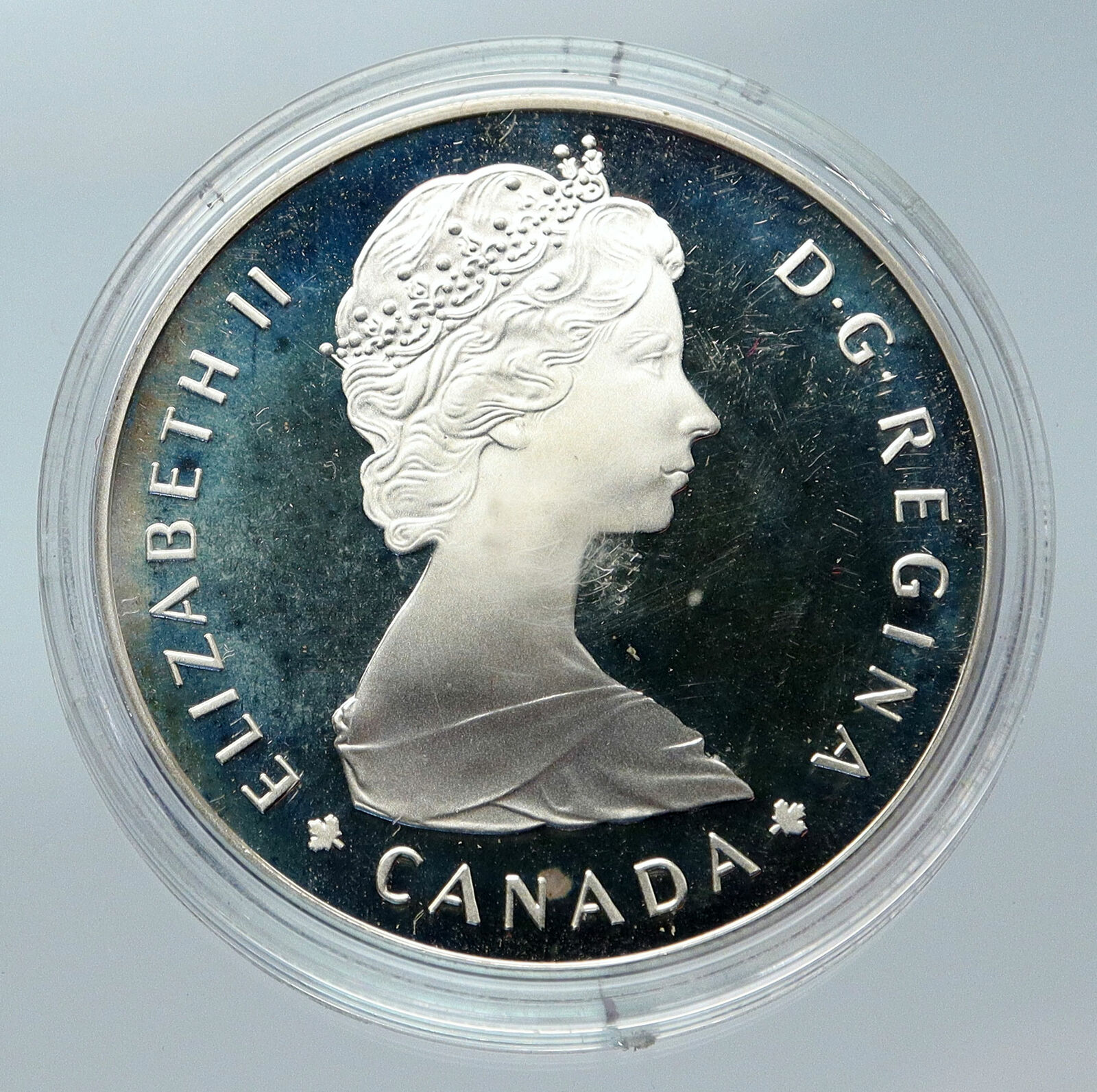 1985 CANADA UK Queen Elizabeth II National Parks MOOSE Proof SILVER Coin i85650