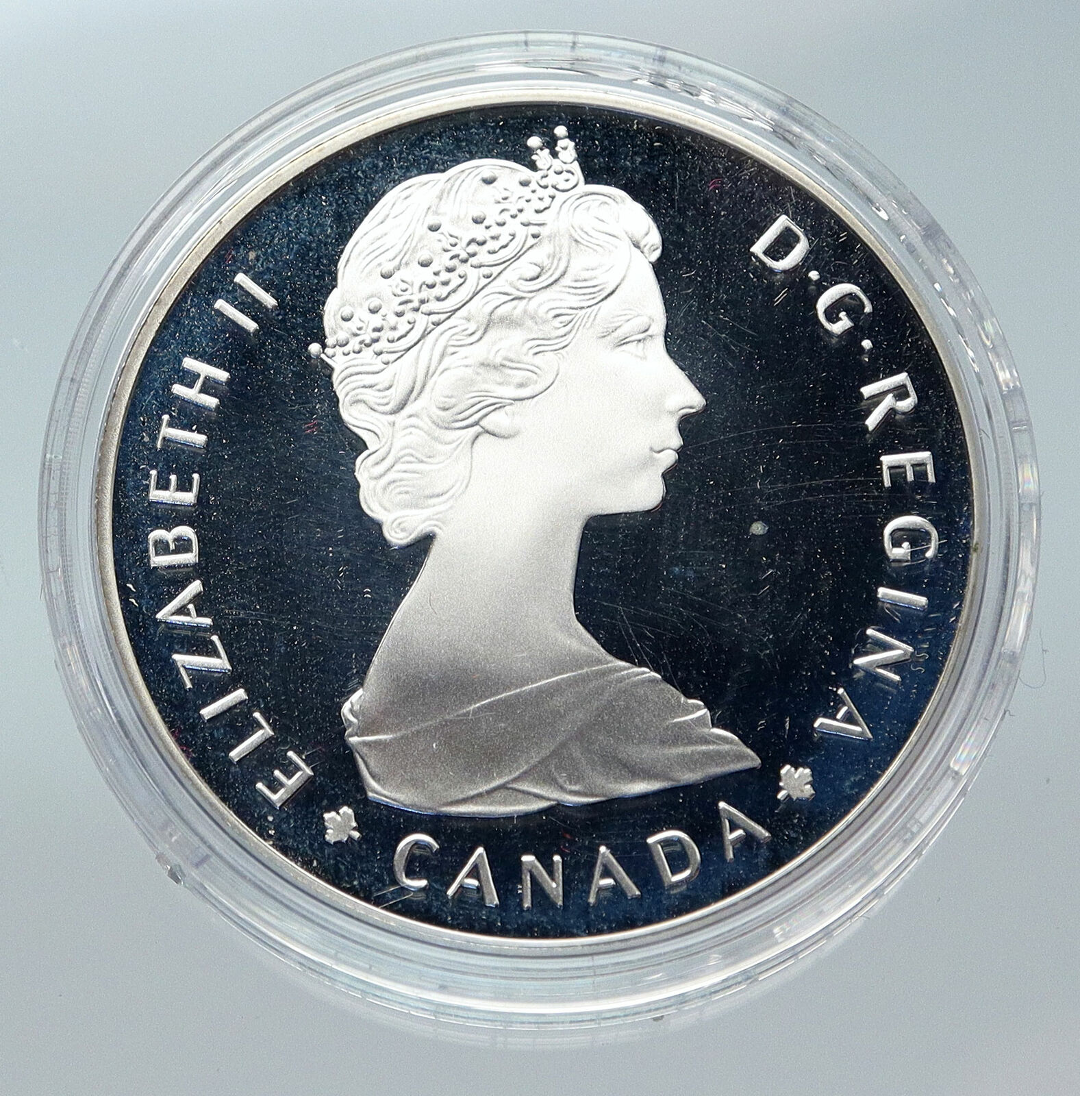 1985 CANADA UK Queen Elizabeth II National Parks MOOSE Proof SILVER Coin i85663