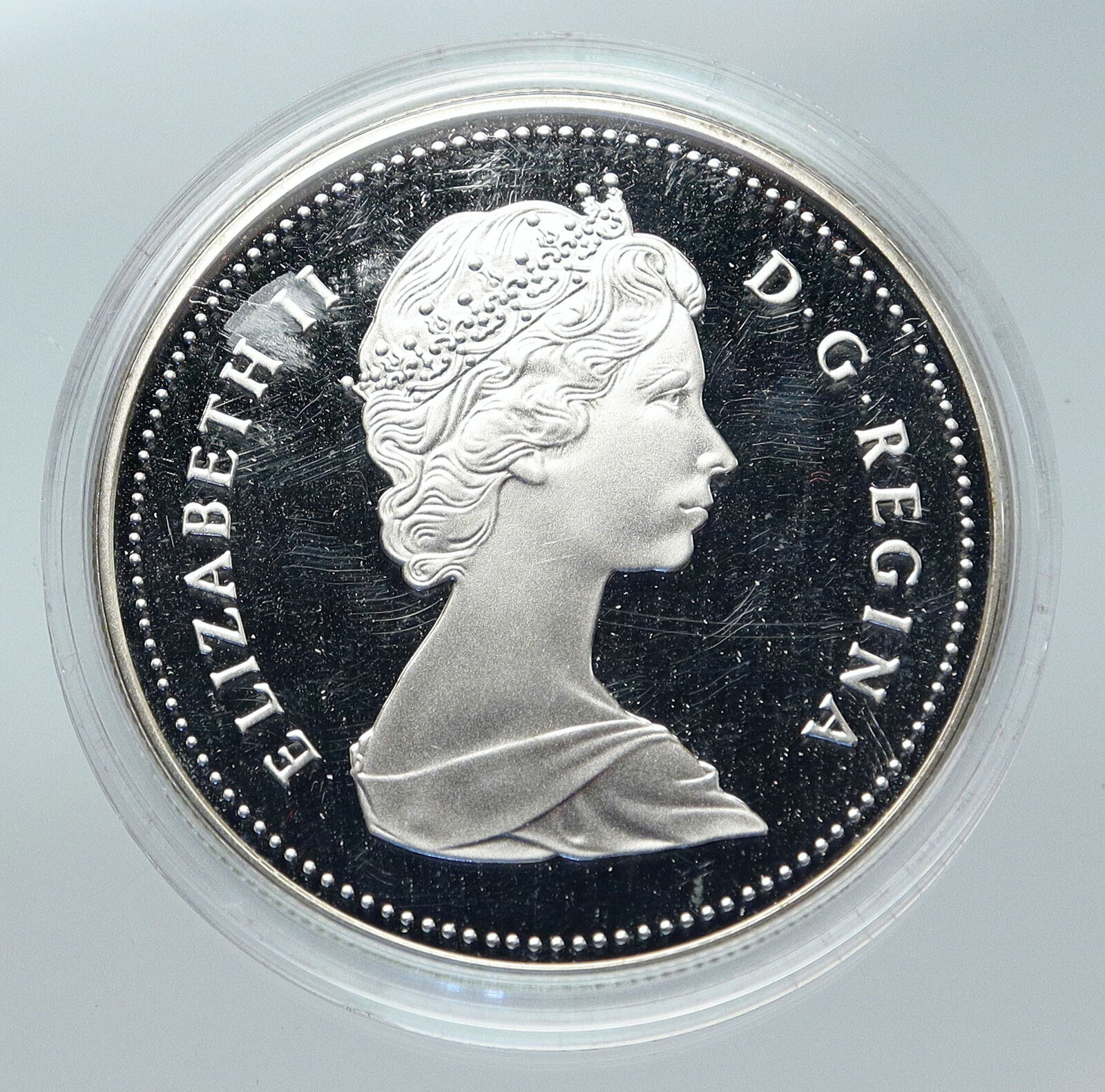 1989 CANADA UK Queen Elizabeth II Mackenzie River CANOE Proof SILVER Coin i85659