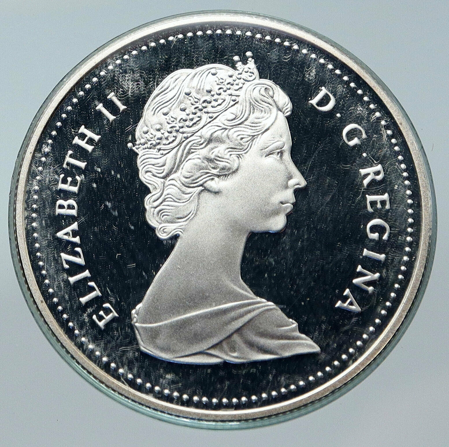 1989 CANADA UK Queen Elizabeth II Mackenzie River CANOE Proof SILVER Coin i85656