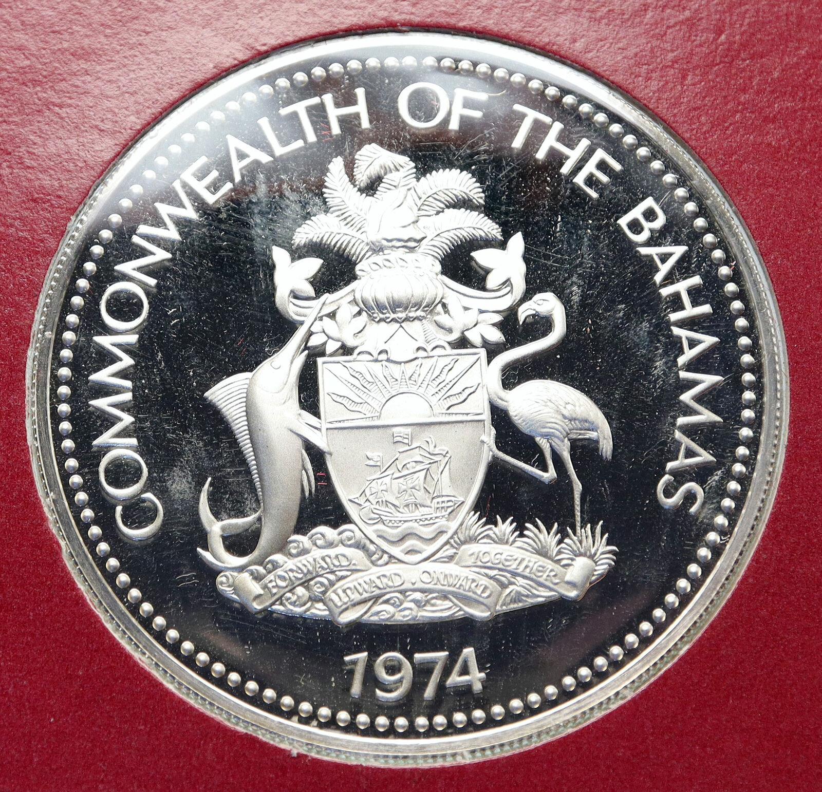 1974 BAHAMAS Large Independence Milo Butler VINTAGE Proof Silver $10 Coin i85627