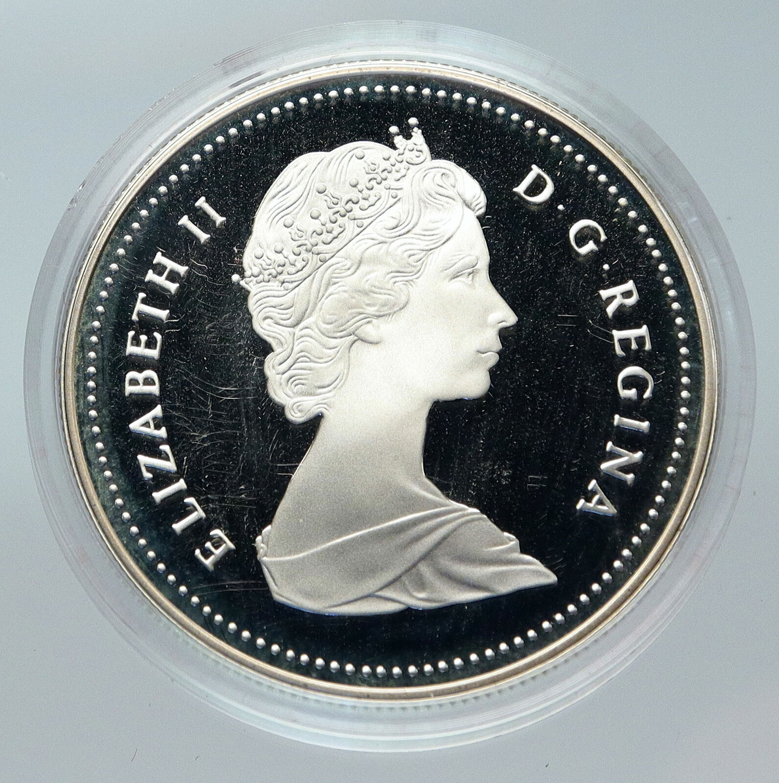 1980 CANADA UK Queen Elizabeth II John Davis EXPLORER Proof Silver $ Coin i85662