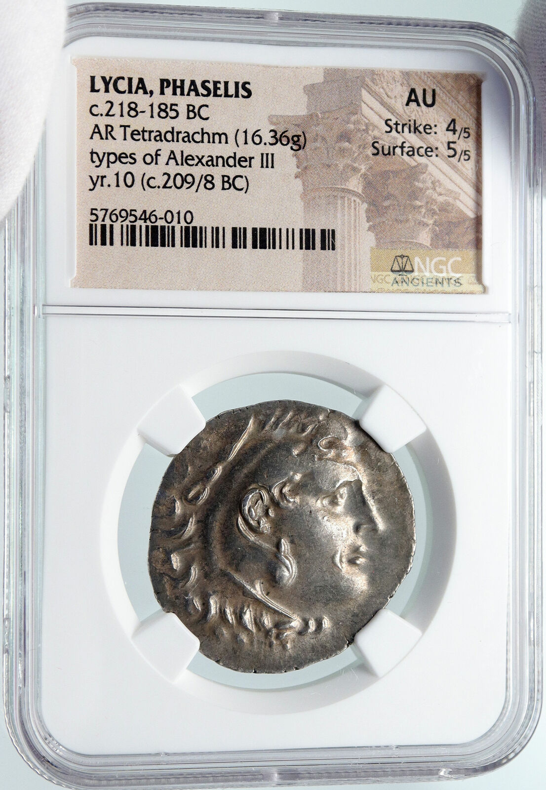 PHASELIS in LYCIA Ancient Silver Greek Tetradrachm Coin ALEXANDER III NGC i85683