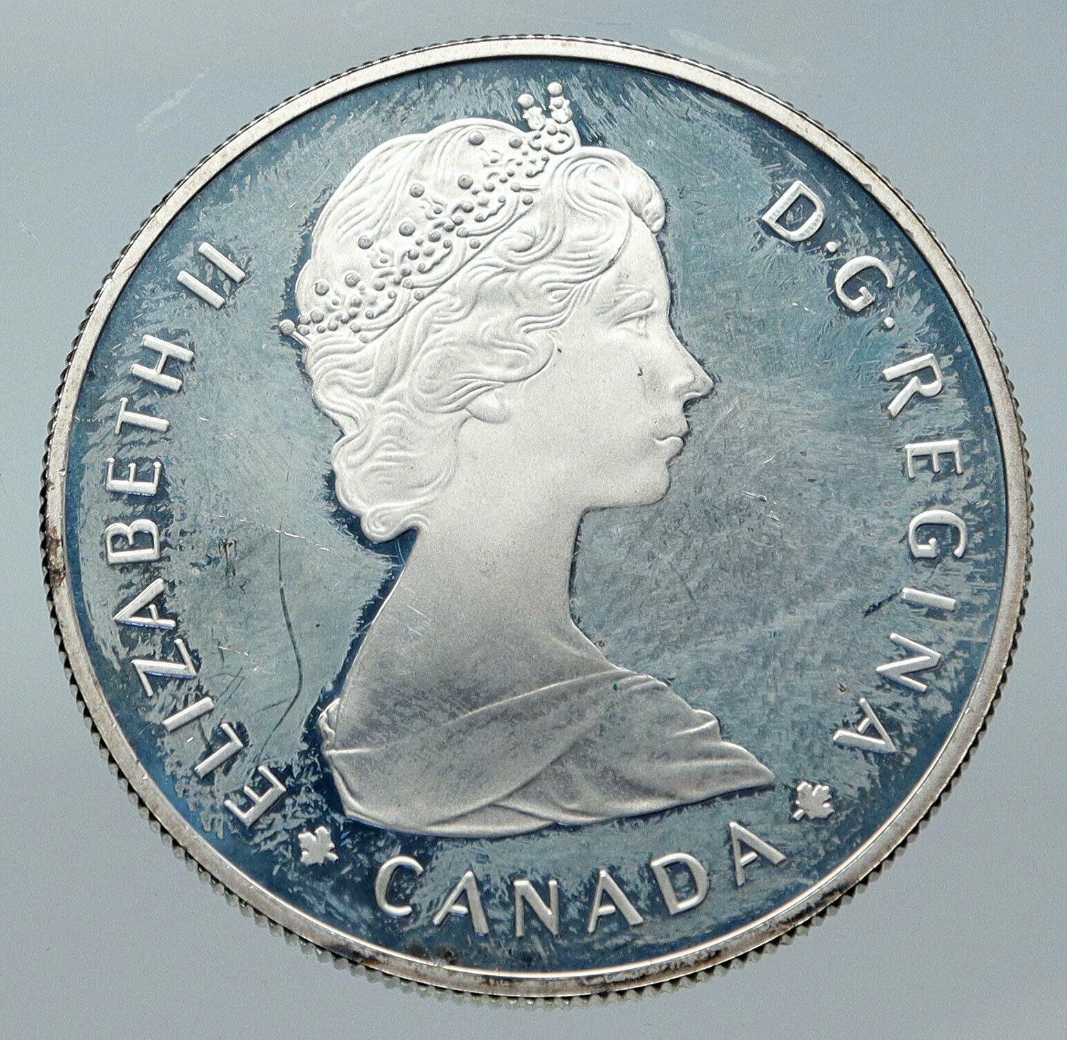 1985 CANADA UK Queen Elizabeth II National Parks MOOSE Proof SILVER Coin i85754