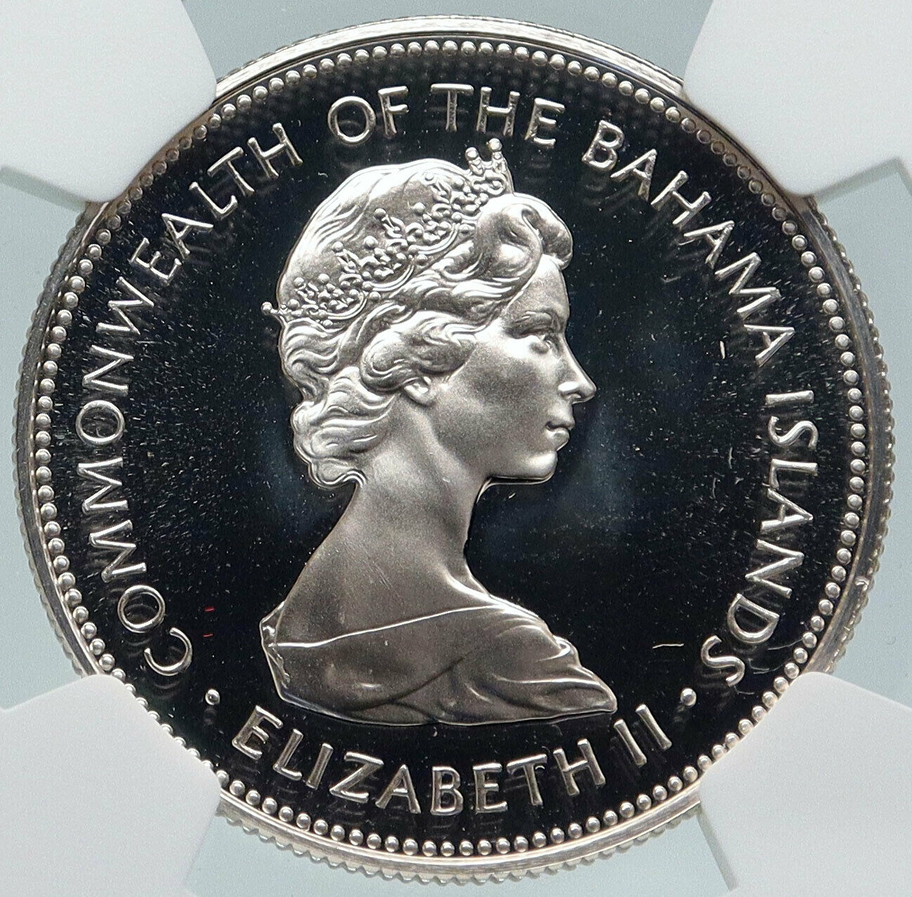 1972 BAHAMAS UK Queen Elizabeth II Marlin Proof Silver Coin 50Ct Coin NGC i85810