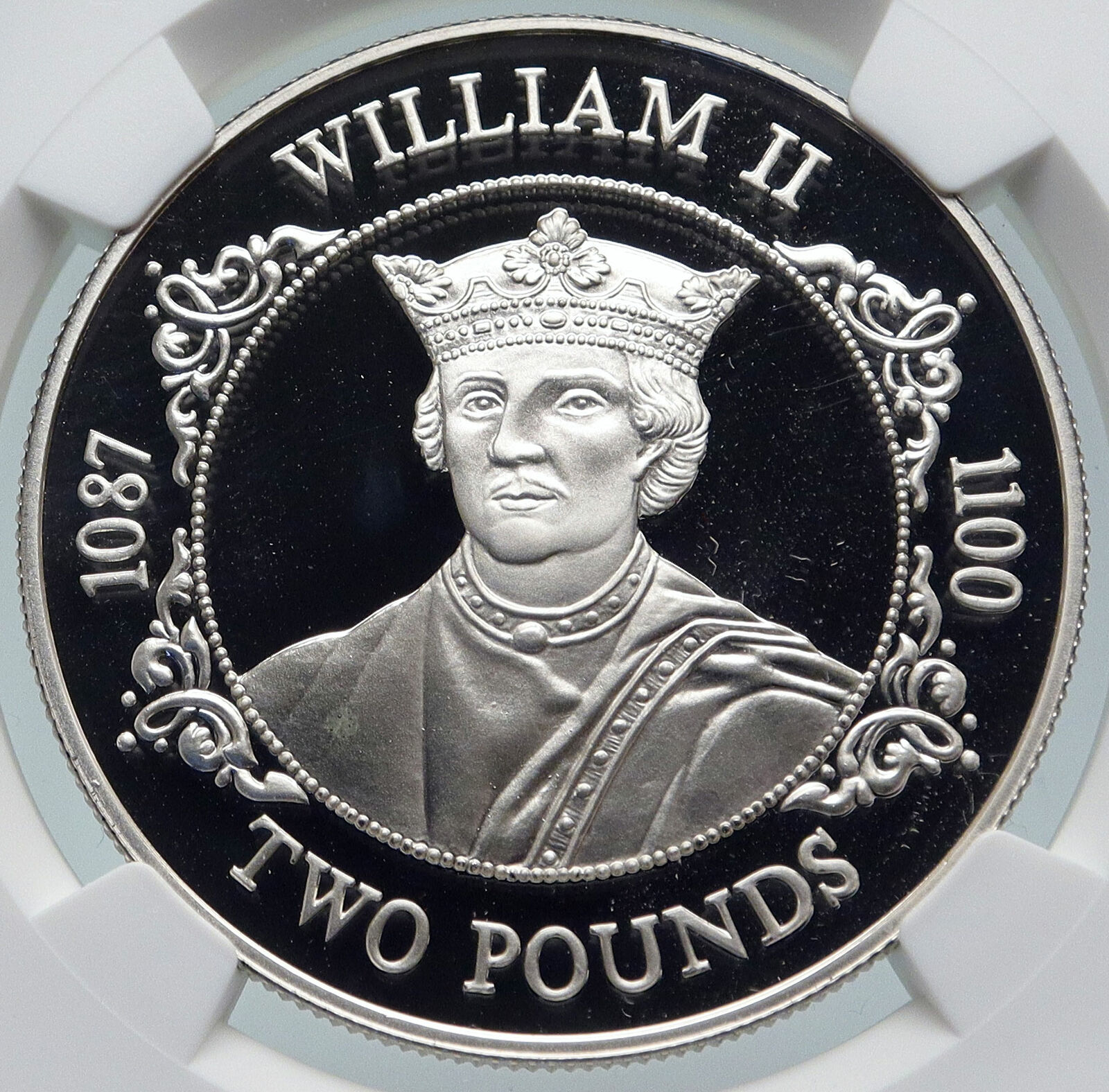 1988 GUERNSEY Island KING WILLIAM II 1087-1100 Proof Silver 2Pnd Coin NGC i85815