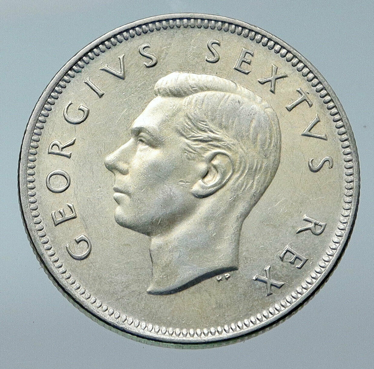 1952 SOUTH AFRICA Large GEORGE VI Shields VINTAGE Silver 2 Shillings Coin i85774