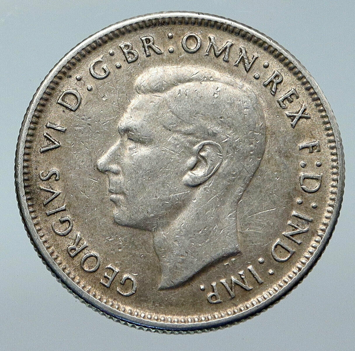 1944 AUSTRALIA Large King George VI Kangaroos VINTAGE Silver Florin Coin i85766