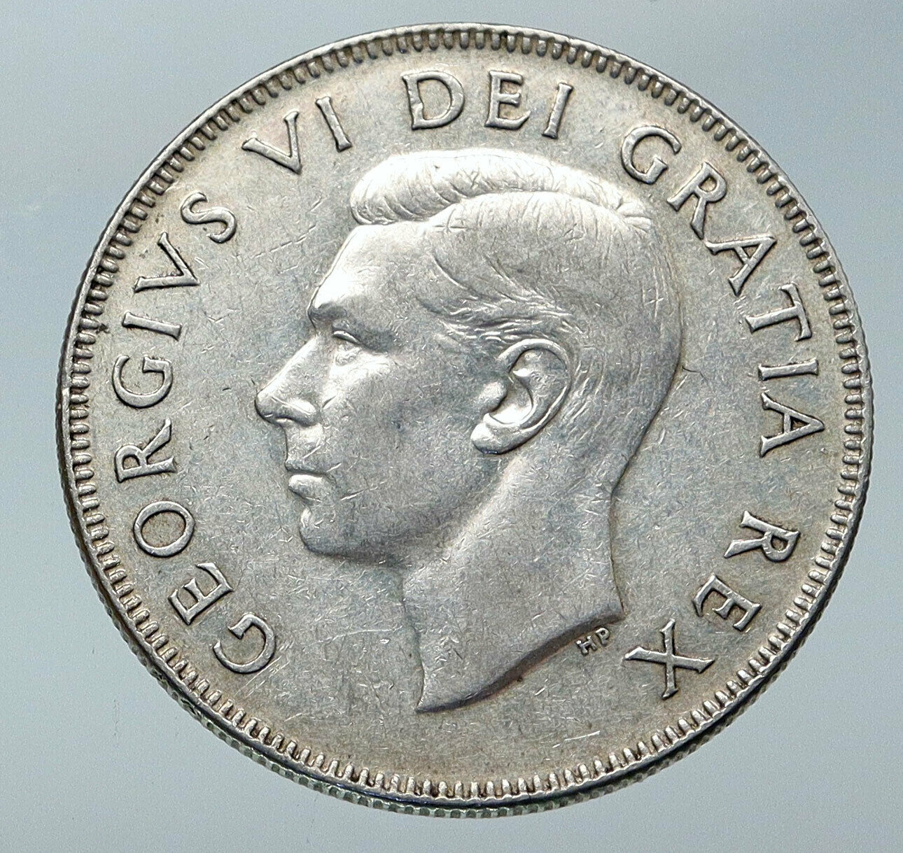 1950 CANADA UK King GEORGE VI Lions Crown Large Old SILVER 50 Cents Coin i85769