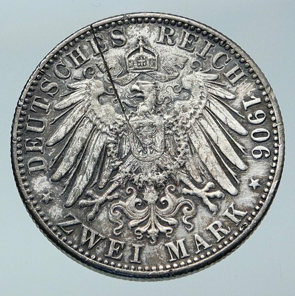 1906 GERMANY GERMAN STATE BADEN Friedrich I Wedding ANTIQUE Silver Coin i85837