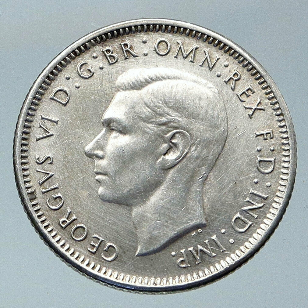 1944 AUSTRALIA King George VI of United Kingdom RAM Silver Shilling Coin i85825