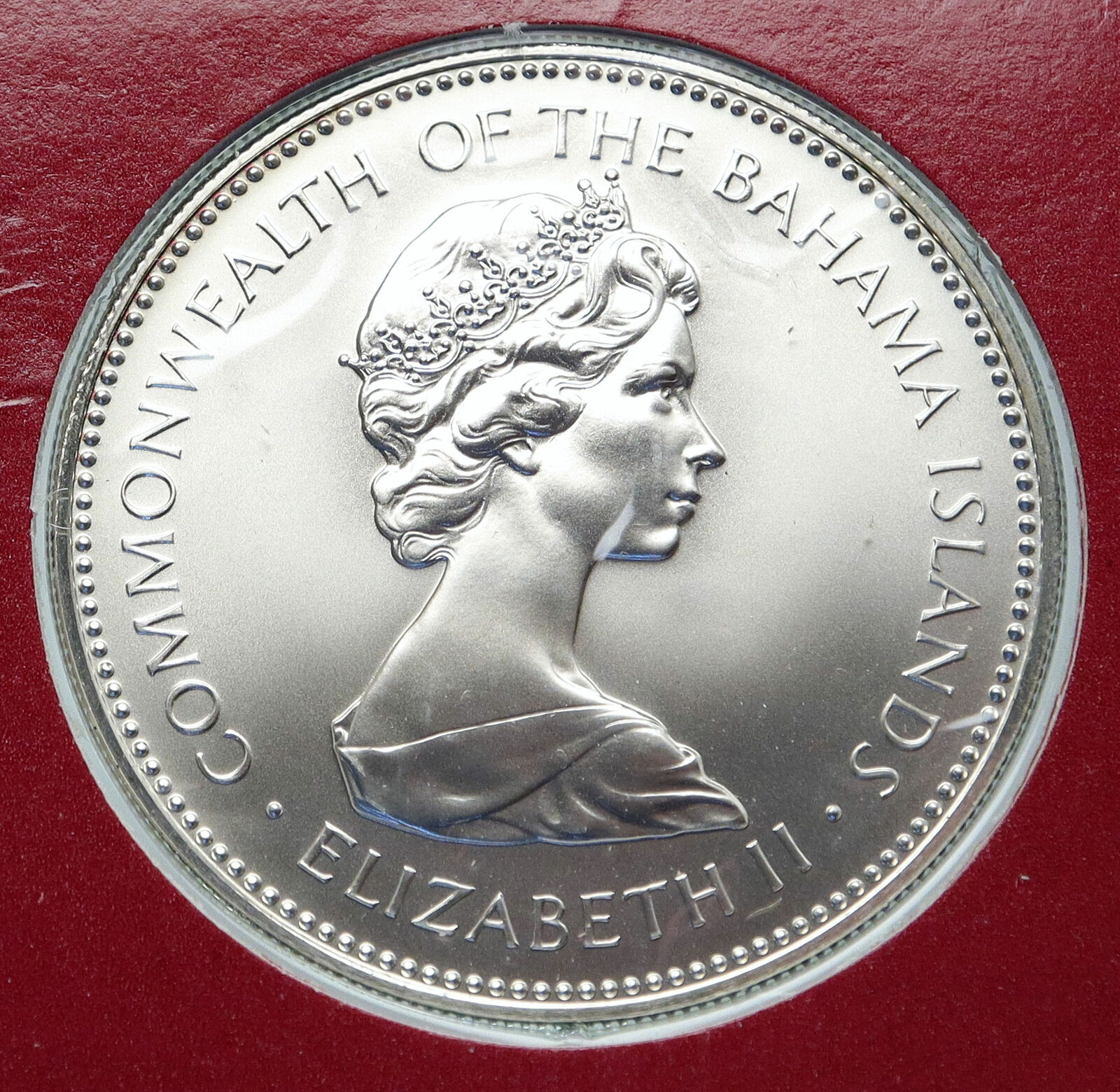 1973 The BAHAMAS Queen Elizabeth II FLAMINGO Matte Proof Silver $2 Coin i85834