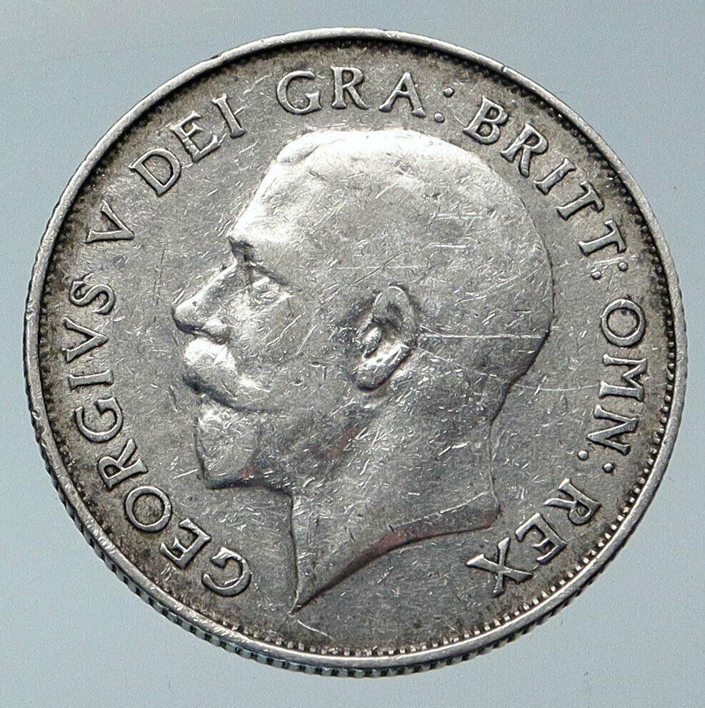 1925 United Kingdom UK Great Britain GEORGE V Lion Silver Shilling Coin i85957