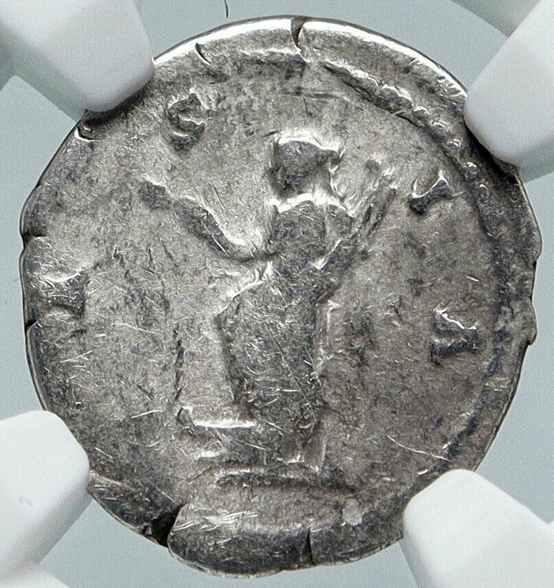 HADRIAN Travels to ASIA Authentic Ancient 134AD Silver Roman Coin NGC i86046