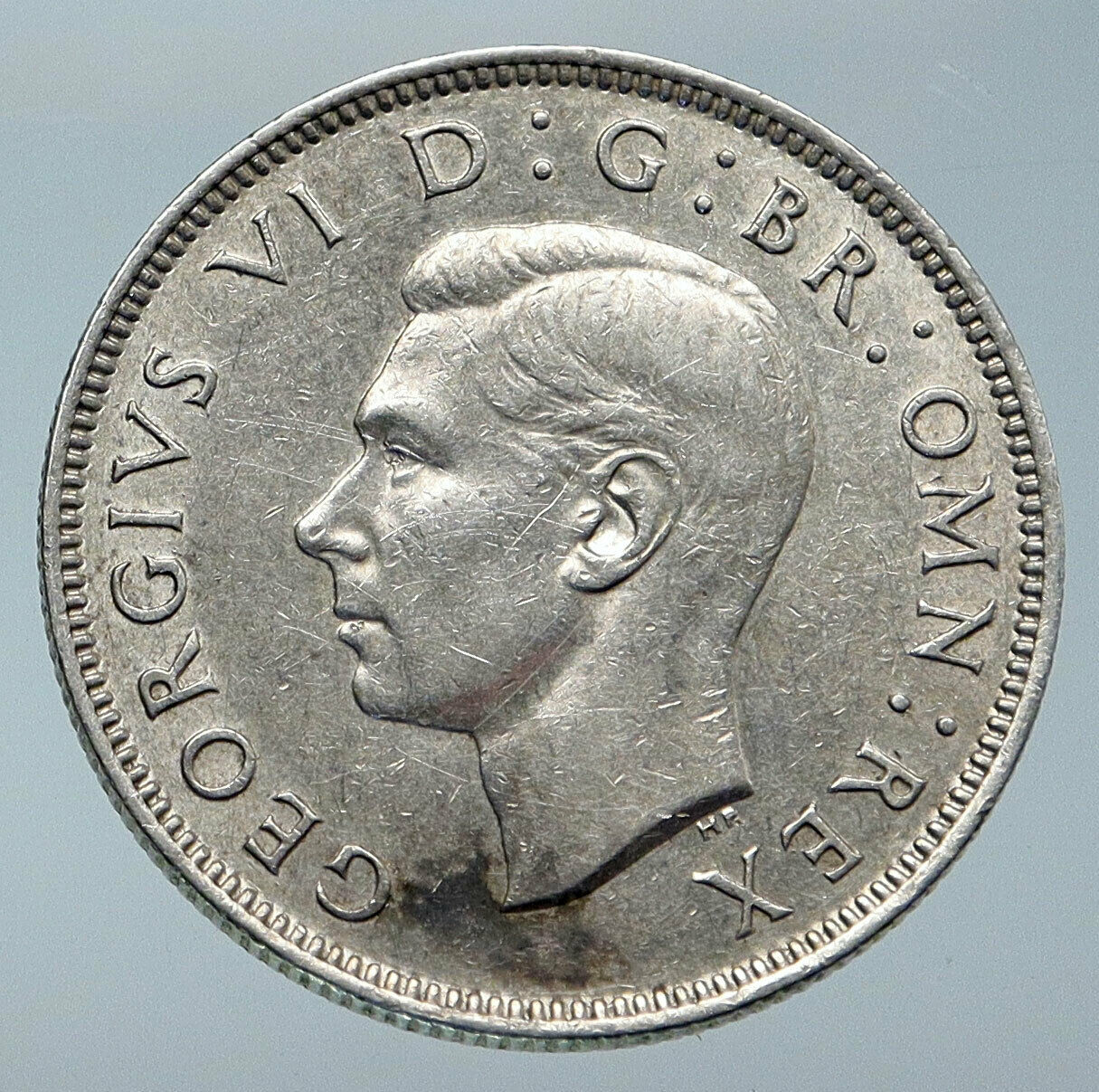 1943 Great Britain United Kingdom King George VI SILVER 2 SHILLING Coin i85940