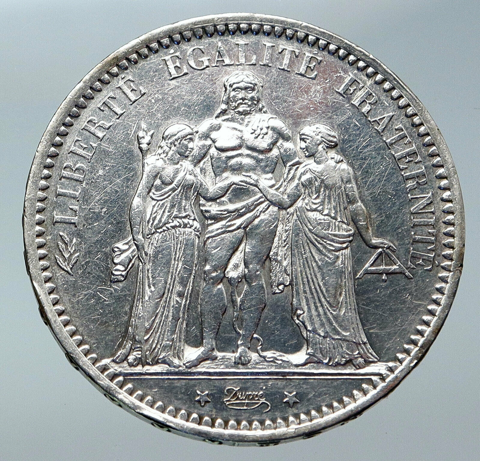 1873 A FRANCE Hercules Group Antique VINTAGE Silver 5 Franc French Coin i85961