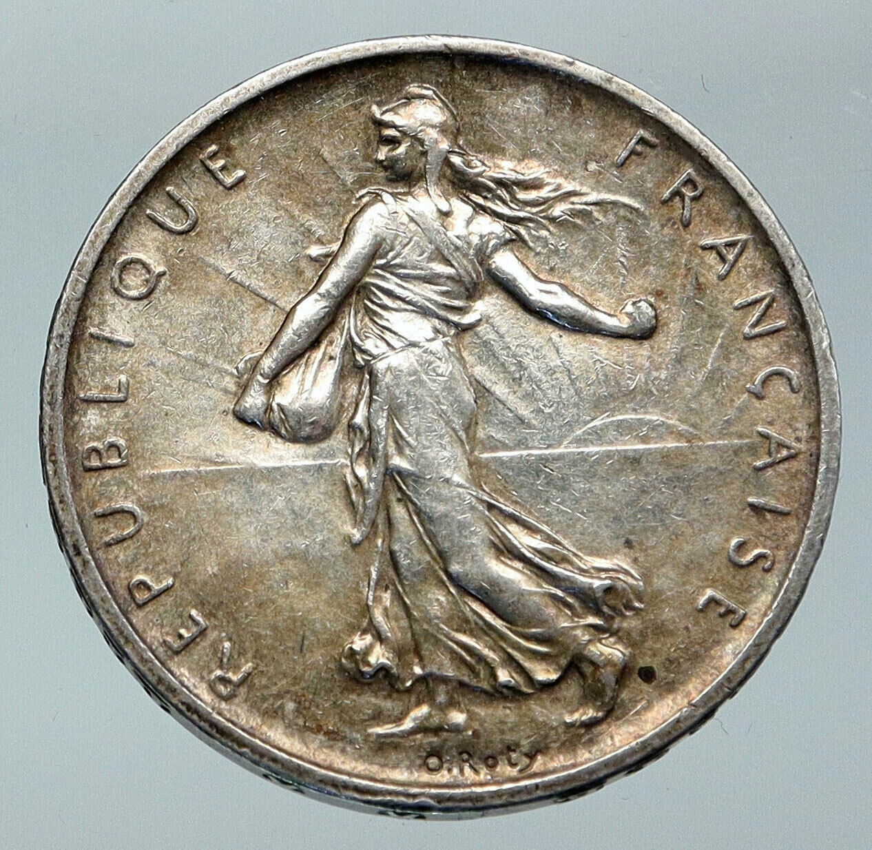 1960 FRANCE La Semeuse French SOWER WOMAN Old LARGE Silver 5 Francs Coin i85950