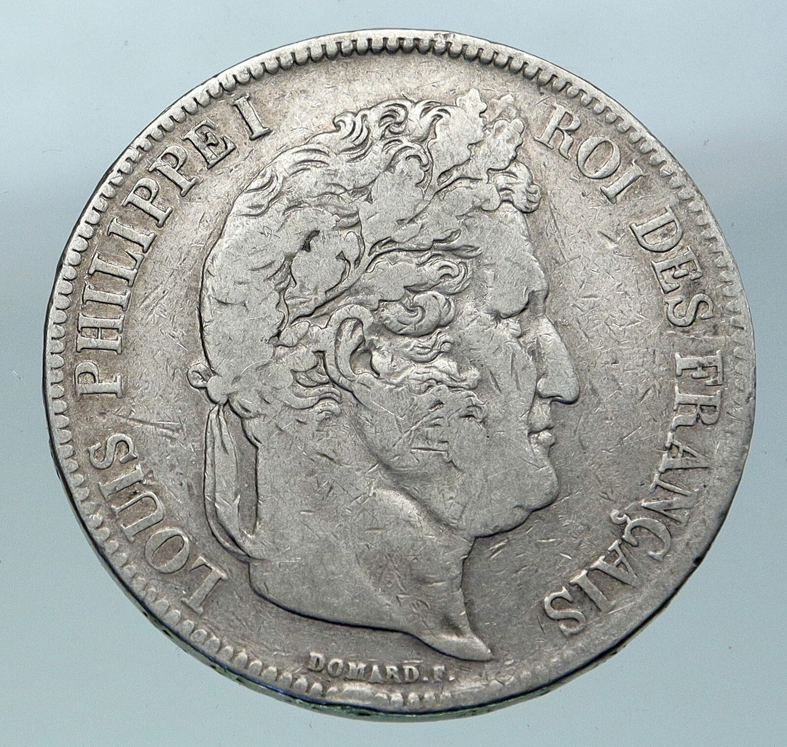 1838 FRANCE King Louis Philippe I French Antique Silver 5 Francs Coin i86522