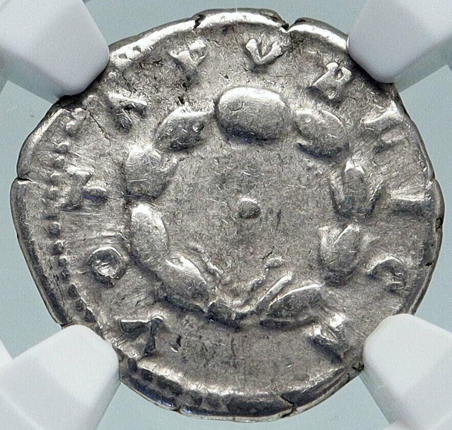 LUCILLA wife of LUCIUS VERUS Rare 164AD Silver Roman Coin WREATH NGC i86394