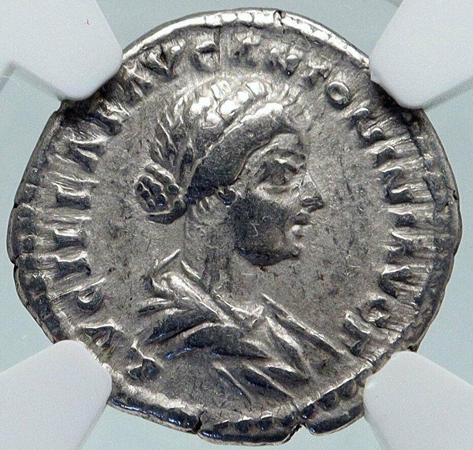 LUCILLA wife of LUCIUS VERUS Rare 164AD Silver Roman Coin WREATH NGC i86394