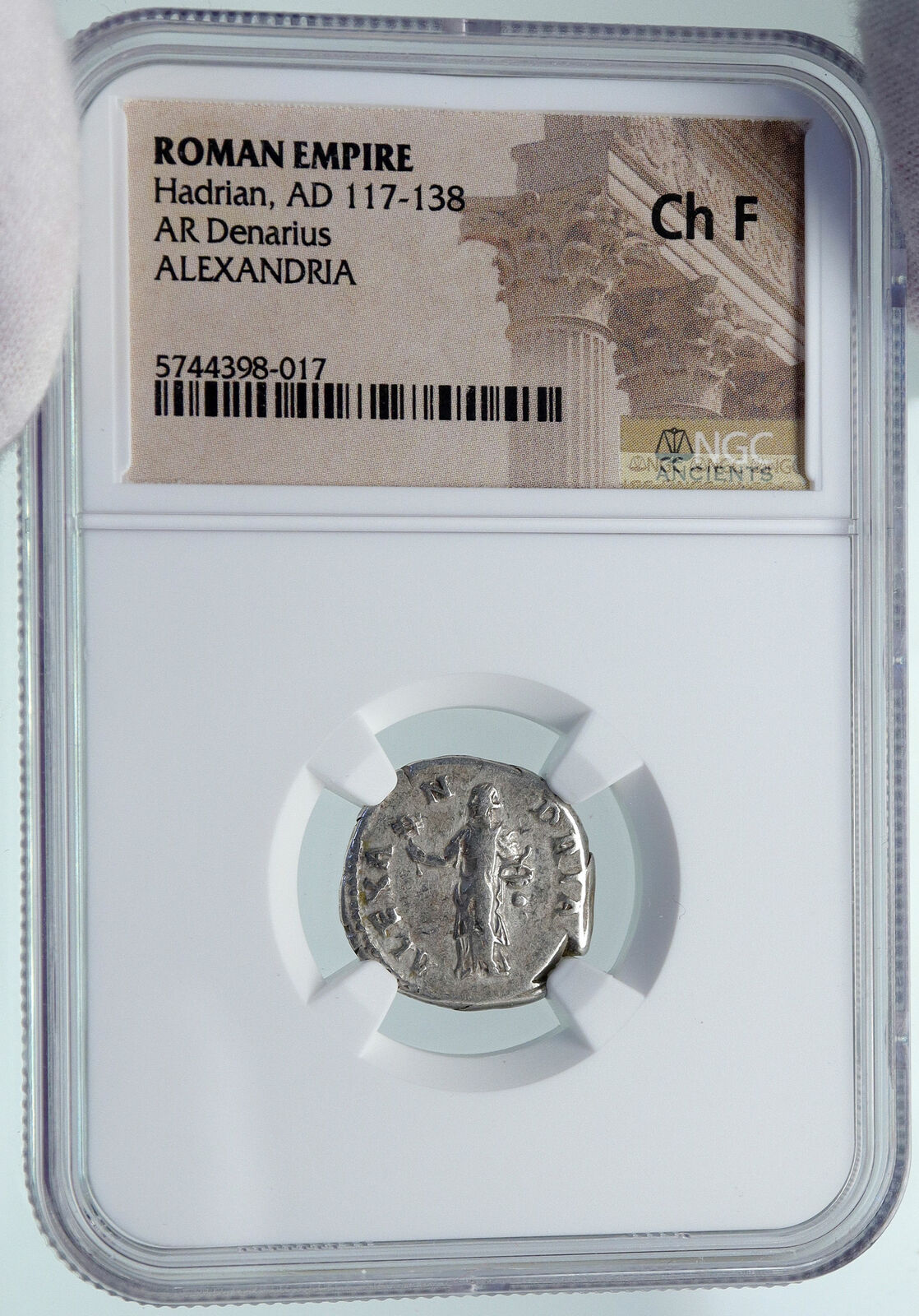 HADRIAN Travels to ALEXANDRIA Authentic Ancient Silver Roman Coin NGC i86391