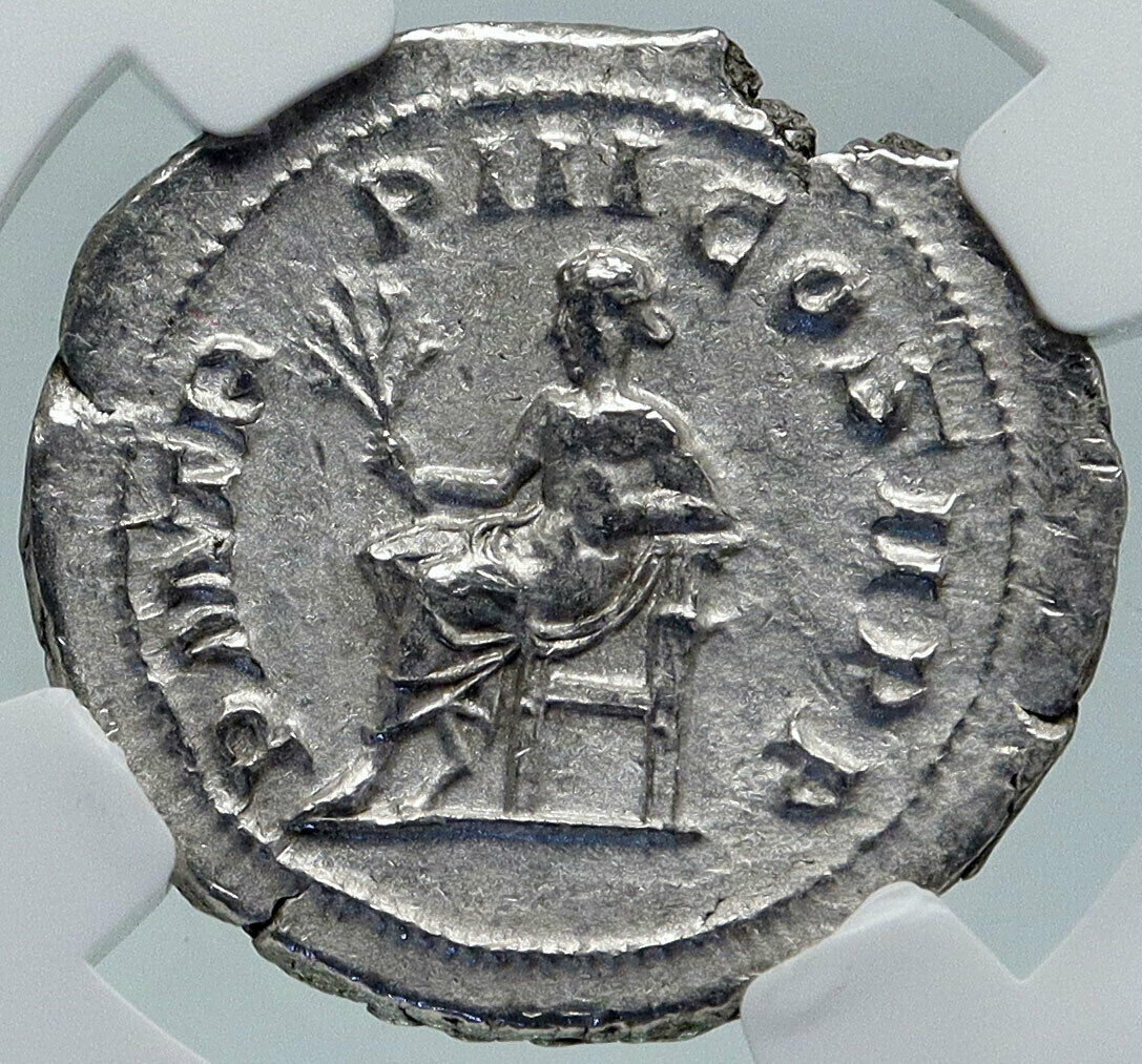 GORDIAN III Authentic Ancient 240AD Rome Silver Roman Coin APOLLO NGC i86399