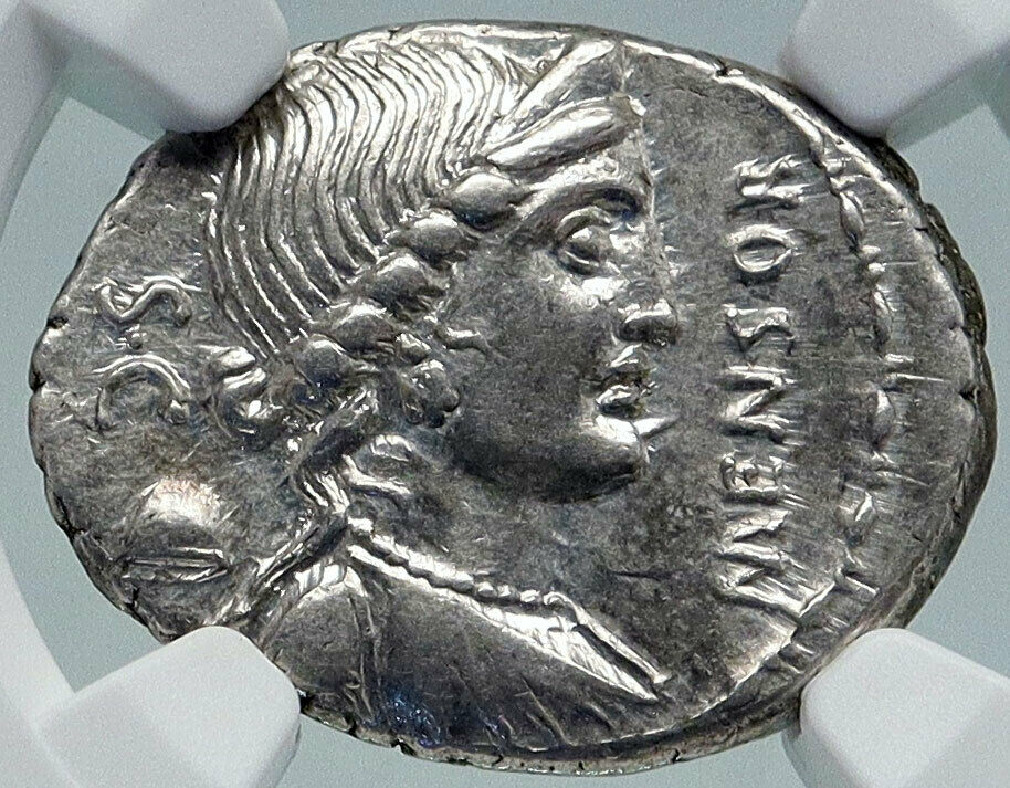 Roman Republic 76BC Rome CITIZENSHIP to More LIBERTY ROMA Silver Coin NGC i86396