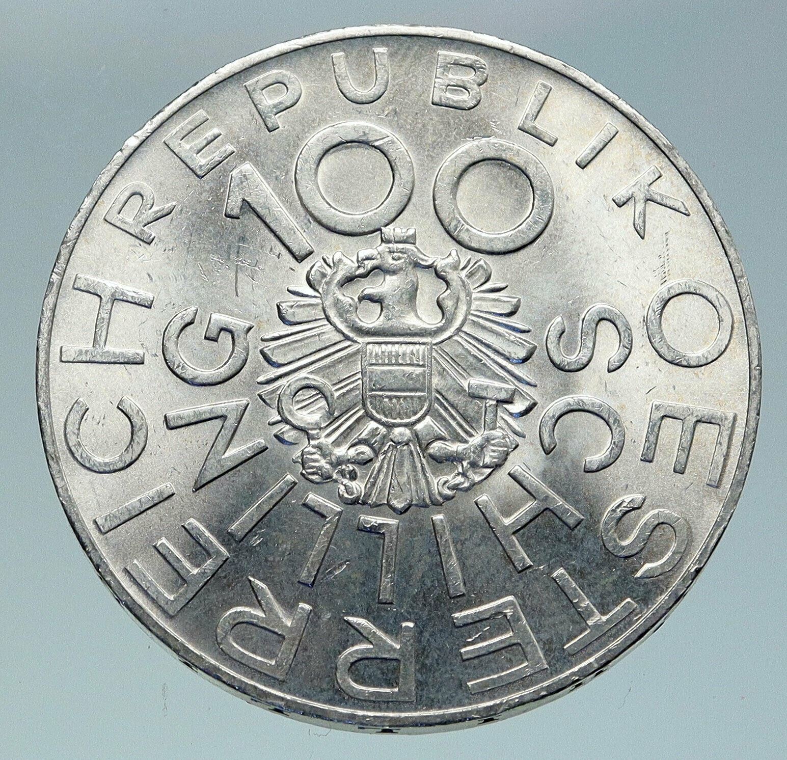 1976 AUSTRIA Musician Actor Johann Nestroy Big Silver 100 Schilling Coin i86603