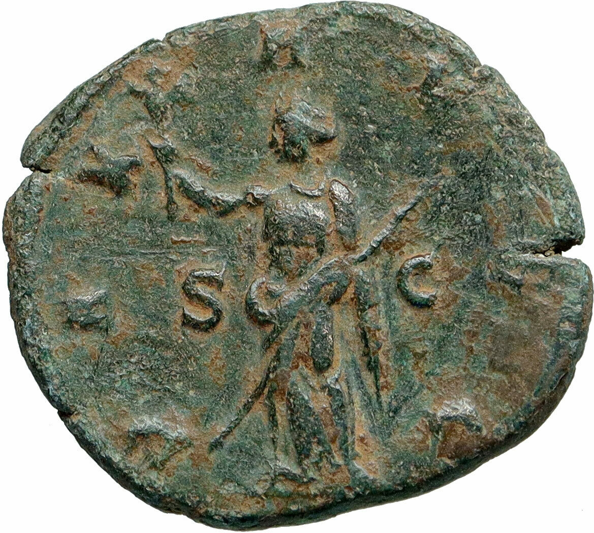 VOLUSIAN Authentic Ancient 251AD Rome Sestertius Roman Coin PAX PEACE i86819